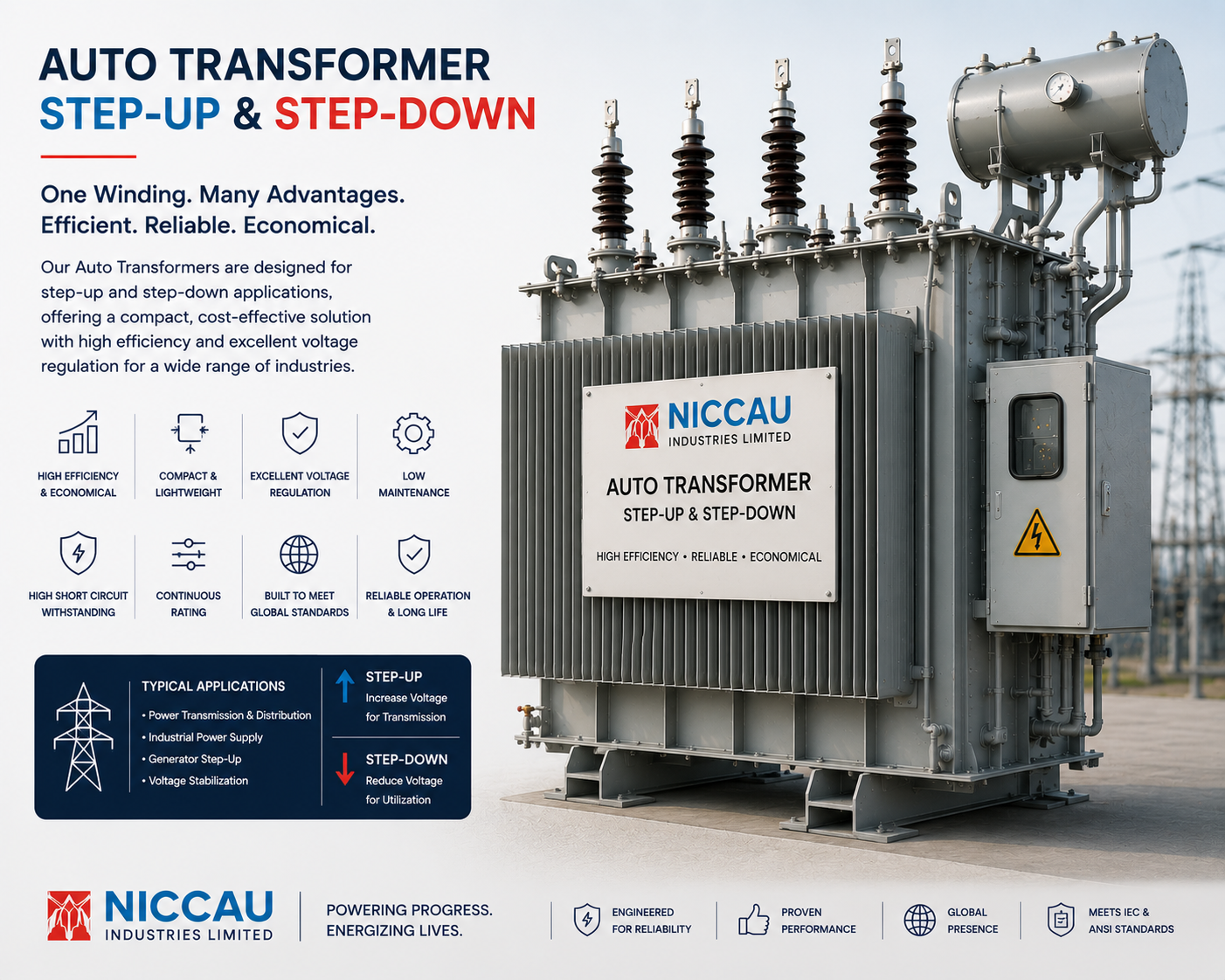 auto transformer step up step down 11kV 33kV 132kV