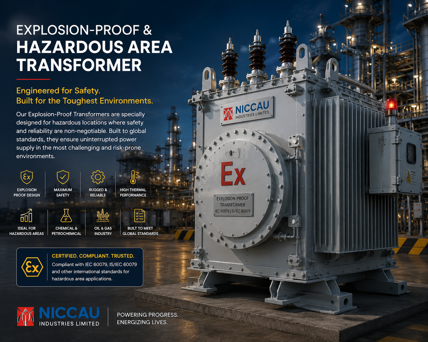explosion proof transformer ATEX IECEx hazardous area