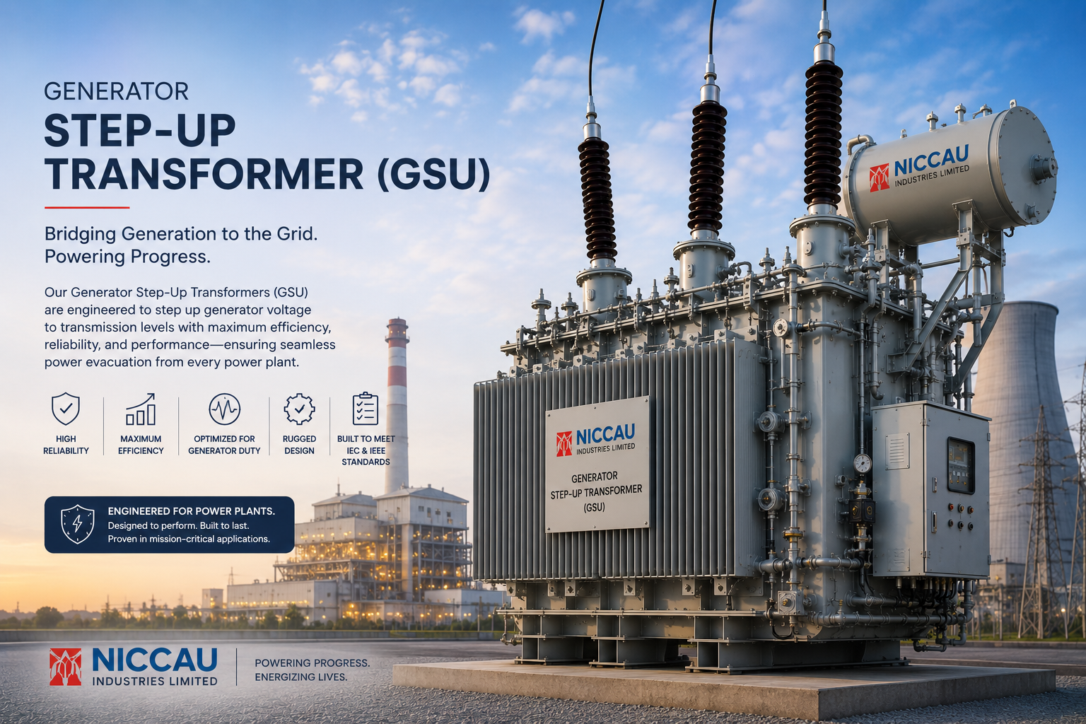 generator step up GSU transformer power plant wind solar