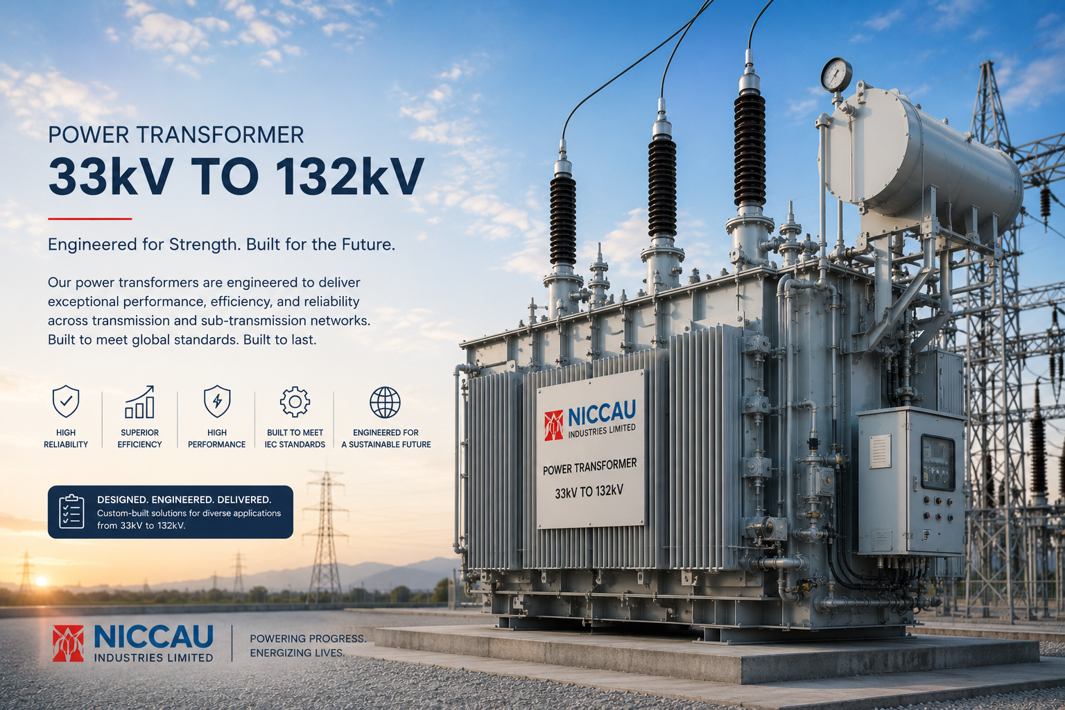 power transformer 33kV 132kV substation grid