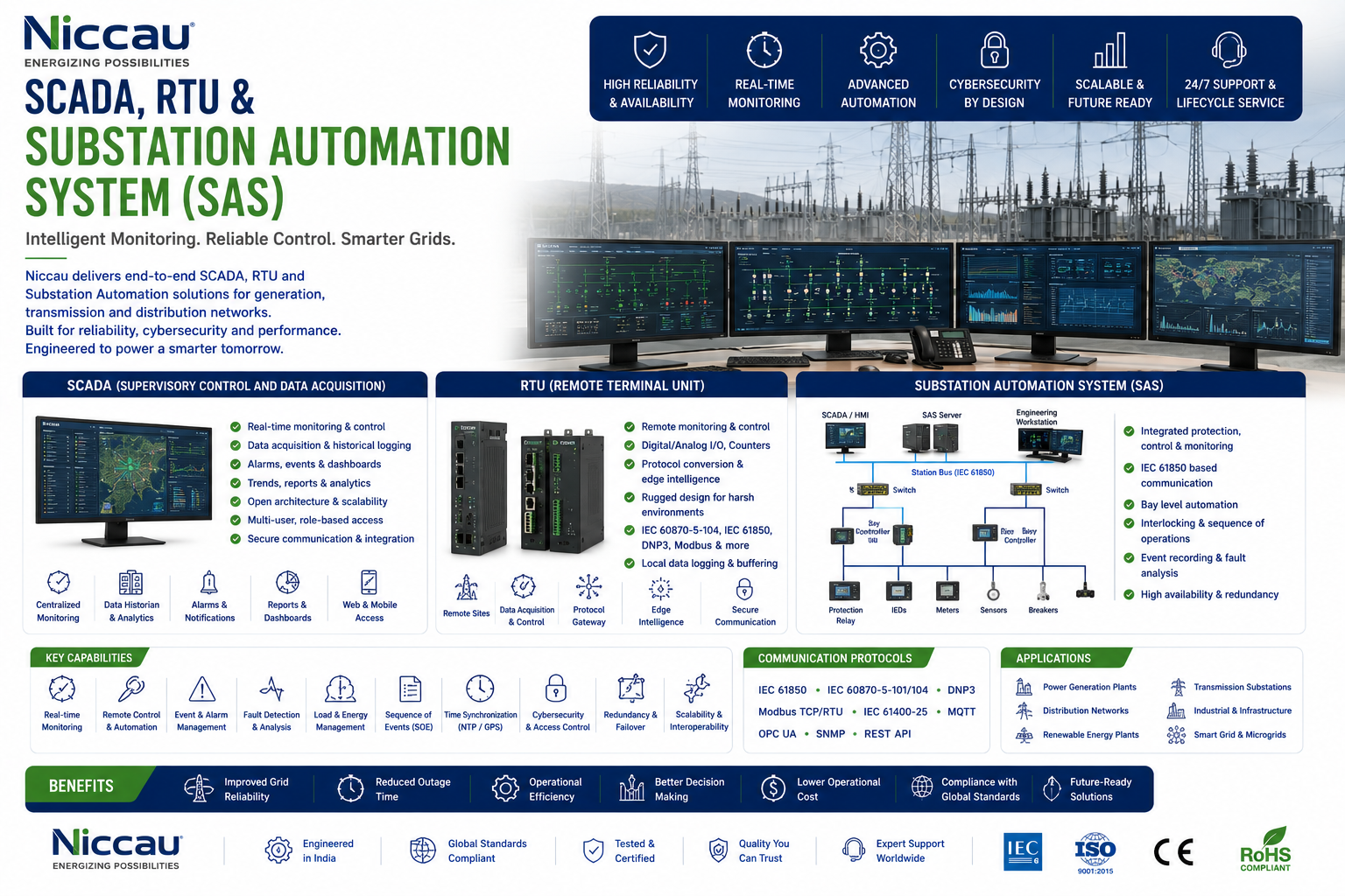 Protection relay SCADA panel control room substation
