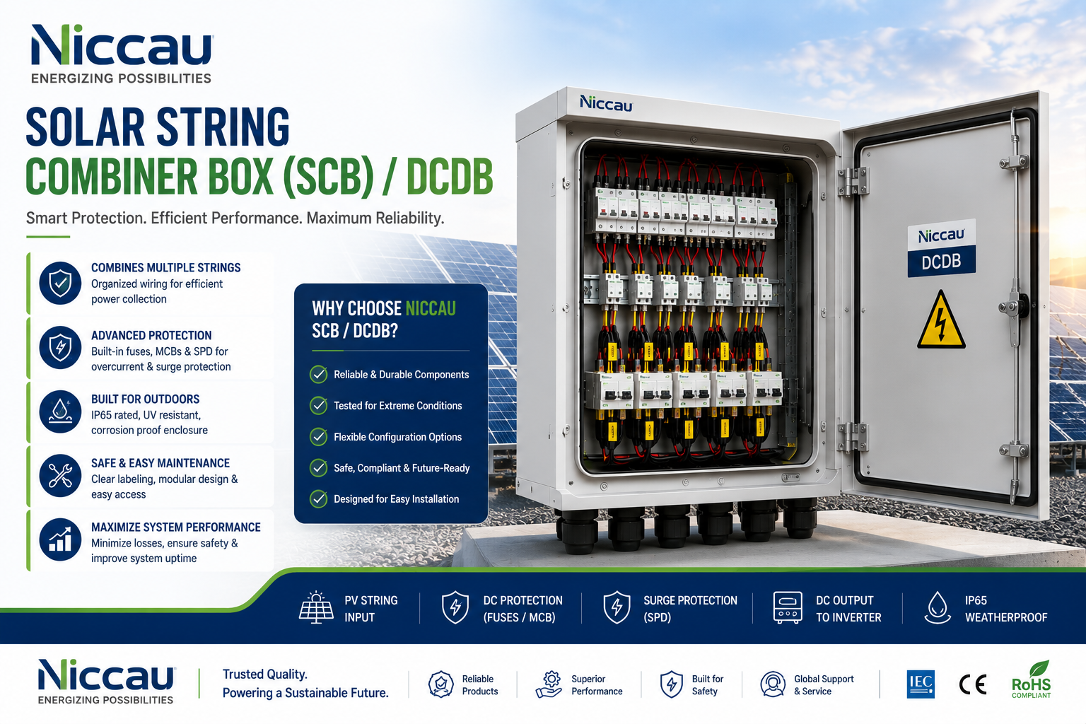 String combiner box solar DC distribution SCB