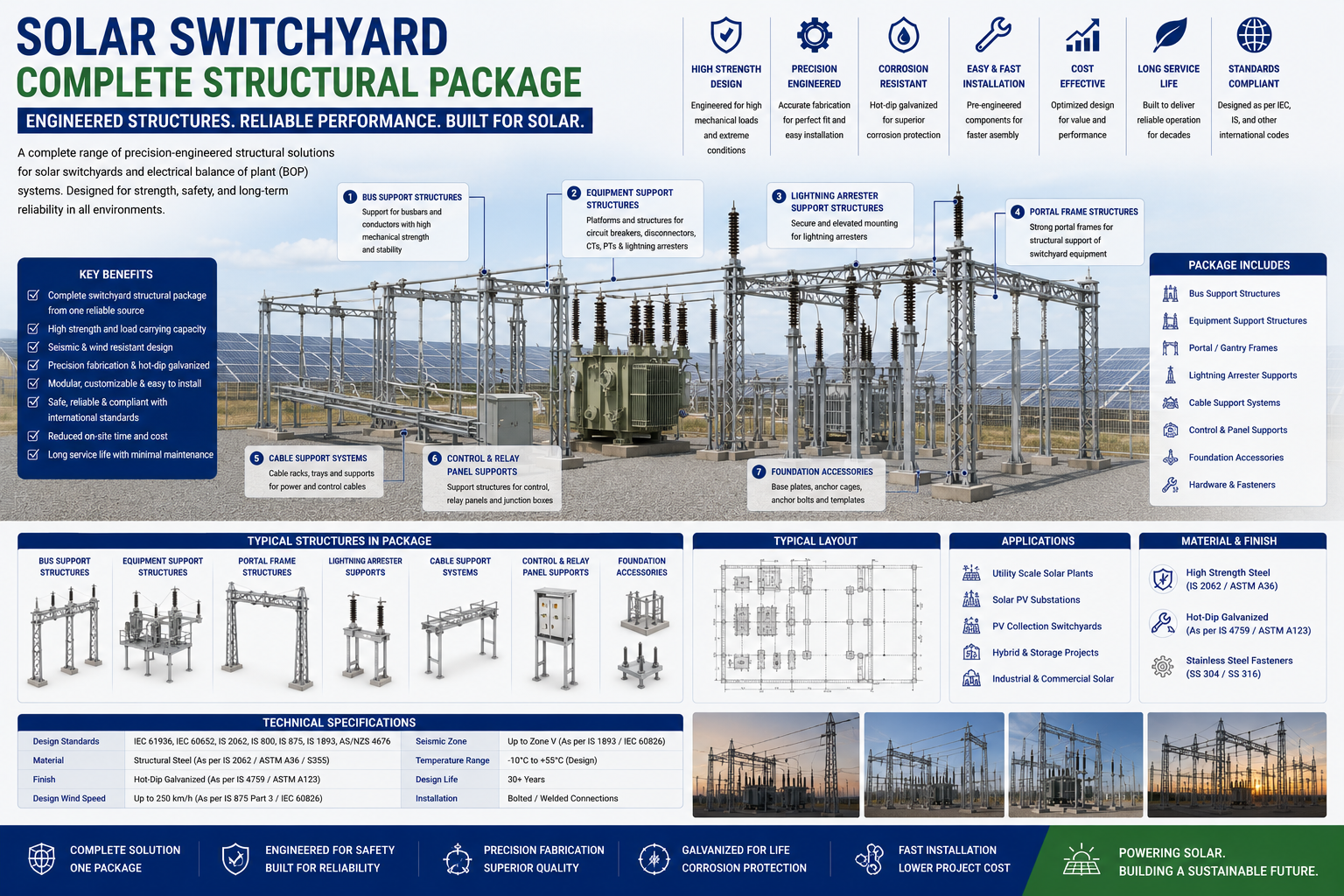 Solar switchyard substation complete package