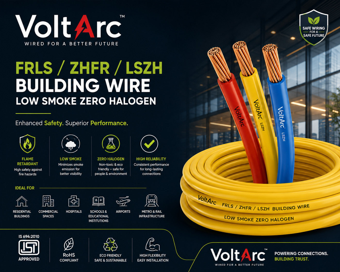 FRLS LSZH halogen free building wire low smoke zero halogen