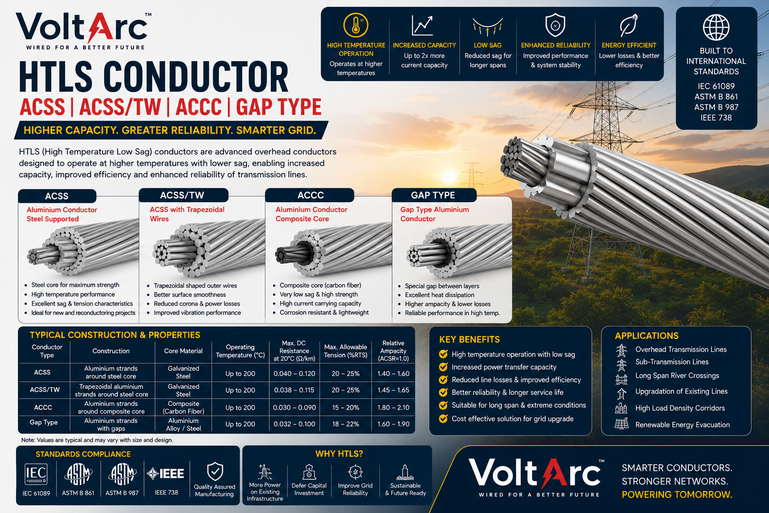 HTLS ACSS ACCC high temperature low sag conductor 765kV