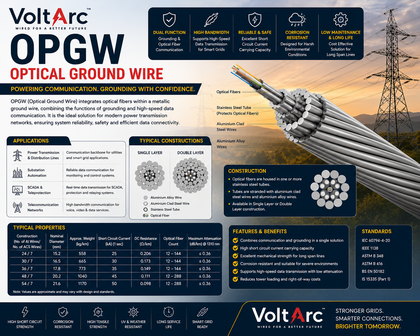 OPGW optical ground wire fiber communication transmission