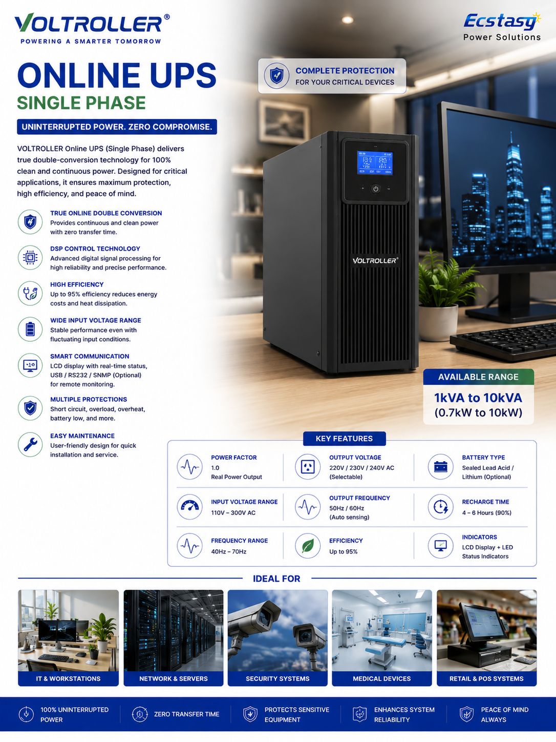 Online UPS single phase office control room